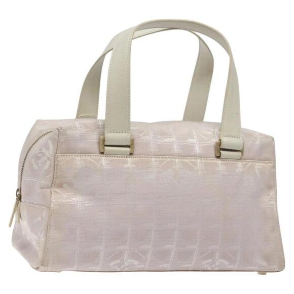 CHANEL New Travel Line Hand Bag Nylon Pink Silver - Picture 1 of 16